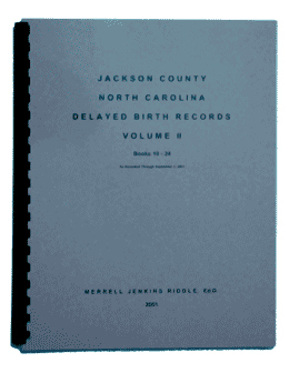 Jackson County, North Carolina, Delayed Birth Records, Volume II