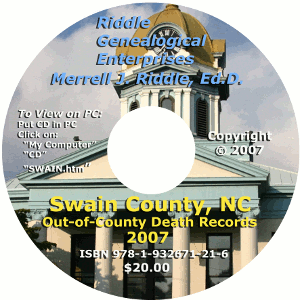 Swain County, NC, Death Records, Out-of-County Deaths, 1978-2004