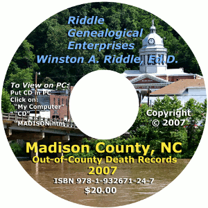 Madison County, NC, Out-of-County Death Records