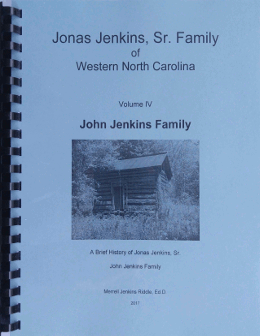 Jonas Jenkins, Sr. Family of Western North Carolina, Volume IV, John Jenkins Family